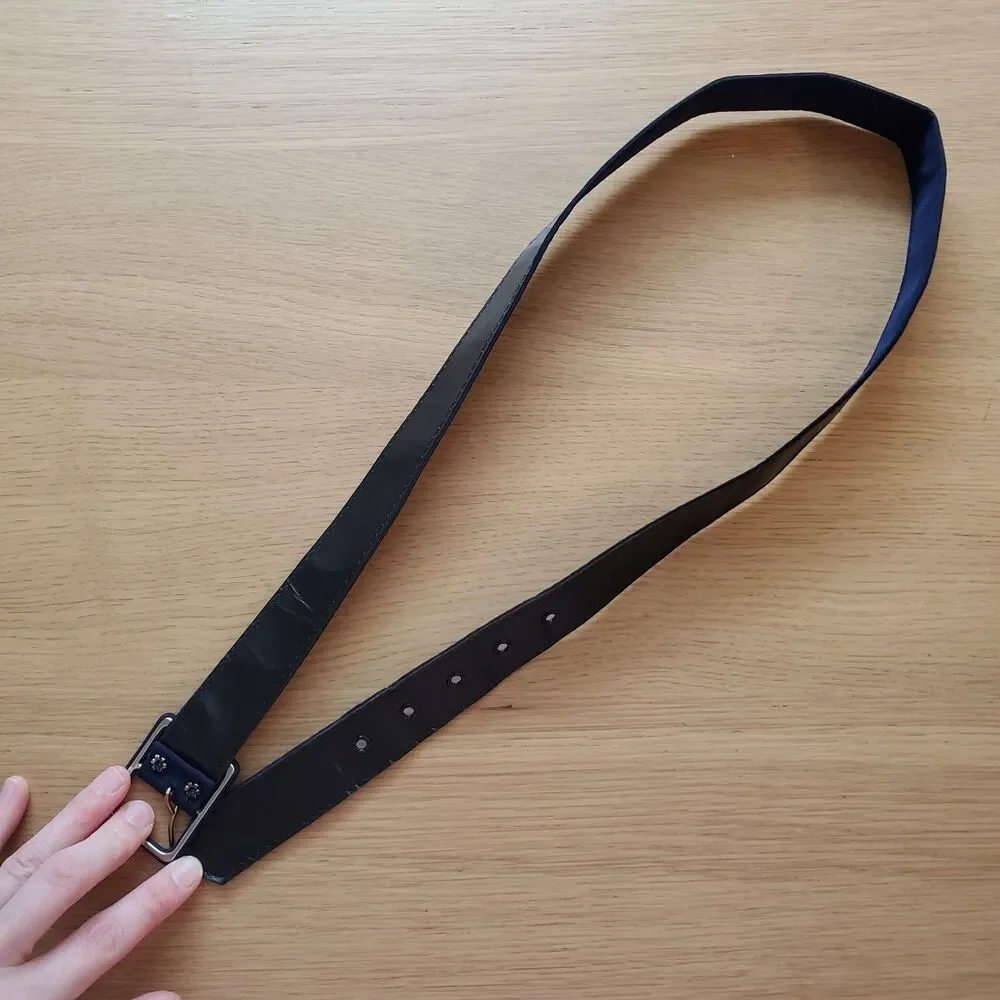 Vintage 80s Navy Cloth Belt